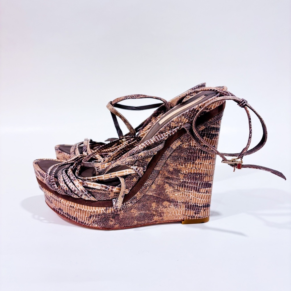 BCBG‎ MAXAZRIA Crocodile wedge sandals | Size 8.5 - Picture 9 of 9